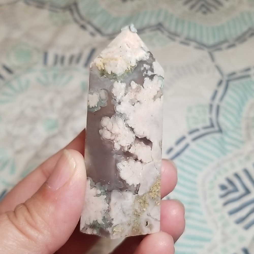 FLOWER AGATE TOWER #5 Natural Stone Crystal Tower